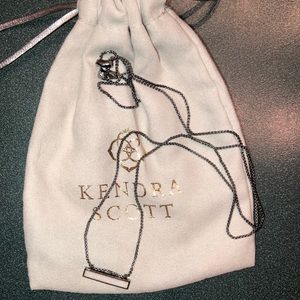 Kendra Scott gunmetal white bar necklace